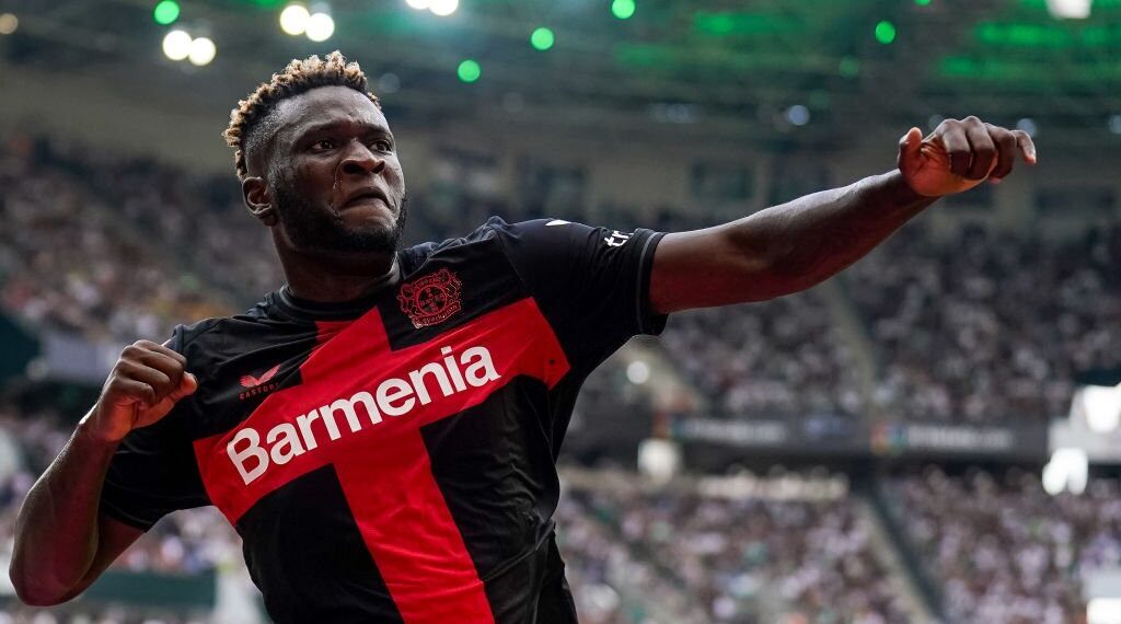 Boniface at the double in Bayer Leverkusen bashing of Borussia Monchengladbach