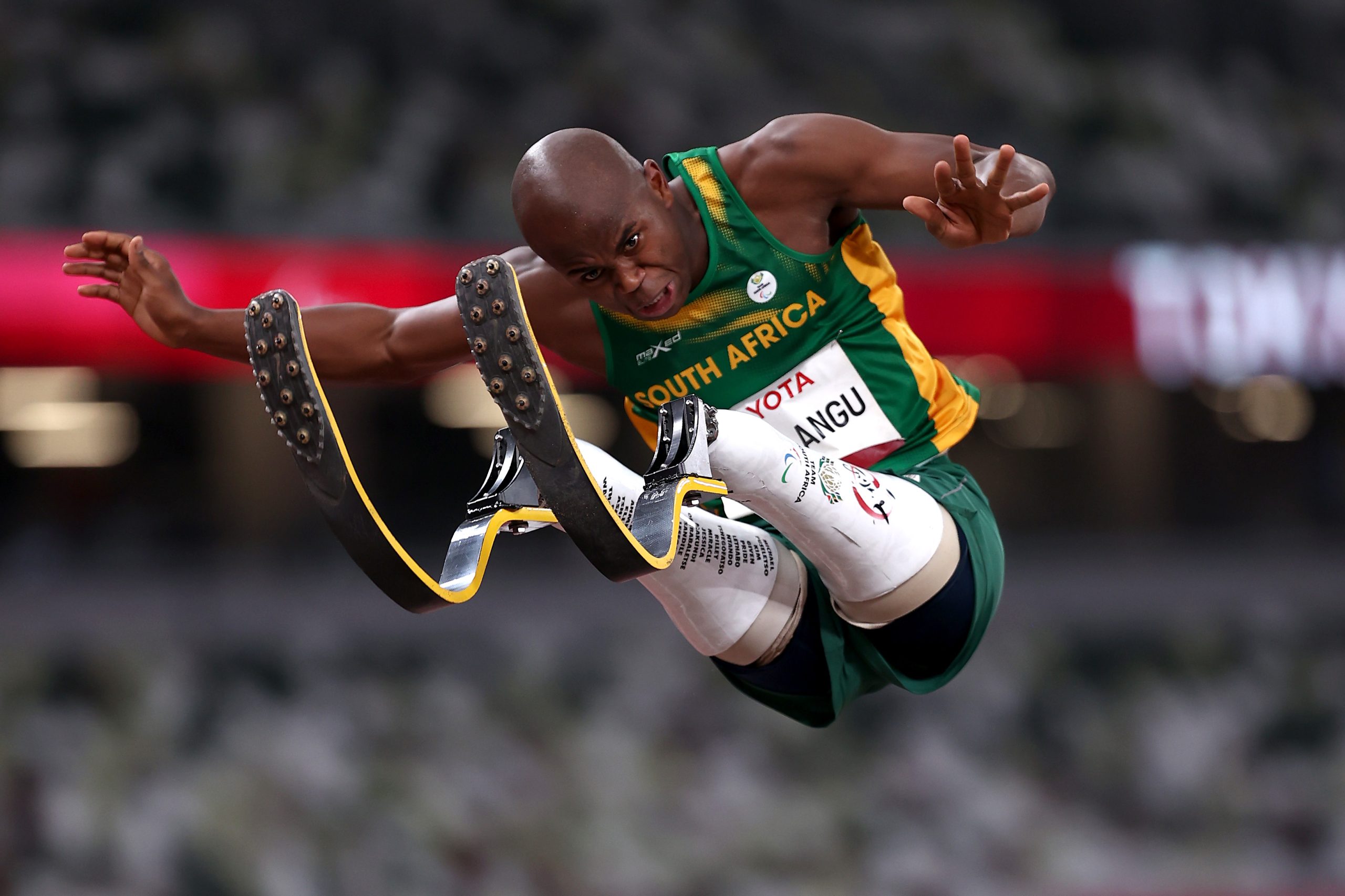 Ntando Mahlangu of Team South Africa competes in the Men’s Long Jump - T63 Final on day 4 of the Tokyo 2020 Paralympic Games at Olympic Stadium on August 28, 2021 in Tokyo, Japan.