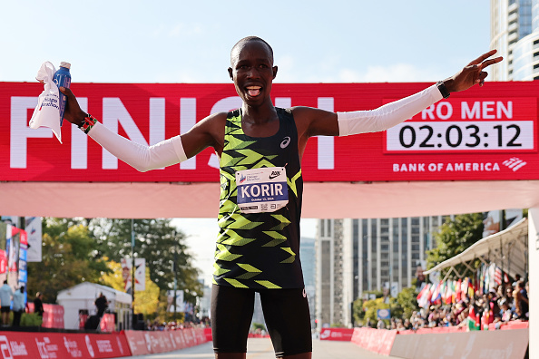 Kenya’s John Korir runs personal best time to win men’s title at Chicago Marathon