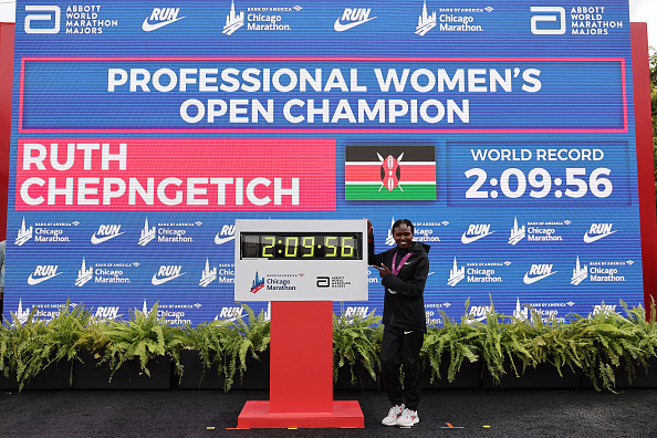 Ruth Chepngetich shatters women’s world record to win third Chicago Marathon title