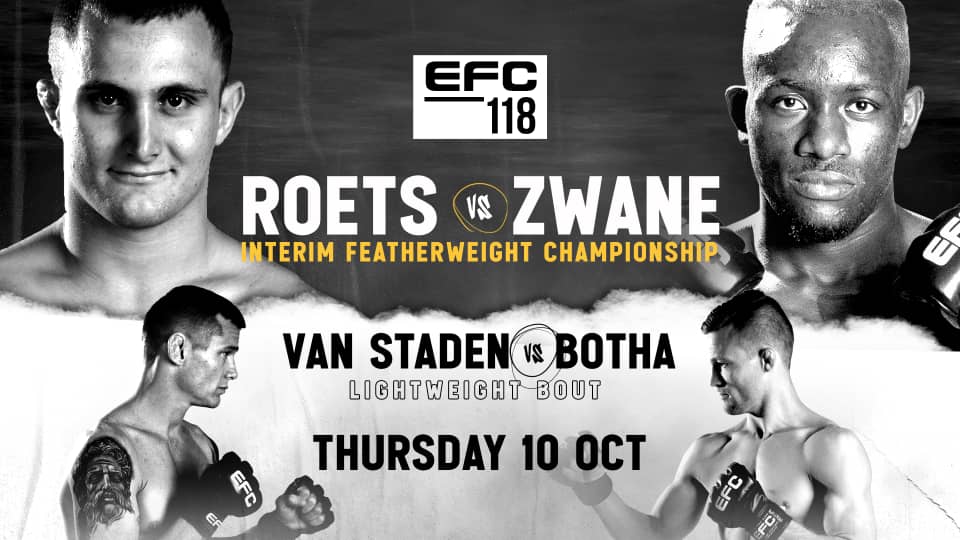 EFC 118: All-South African affair as Roets & Zwane battle for interim featherweight title