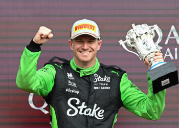 F1: Hulkenberg gets long-awaited podium finish as Norris wins wet British GP