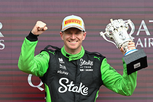 F1: Hulkenberg gets long-awaited podium finish as Norris wins wet British GP